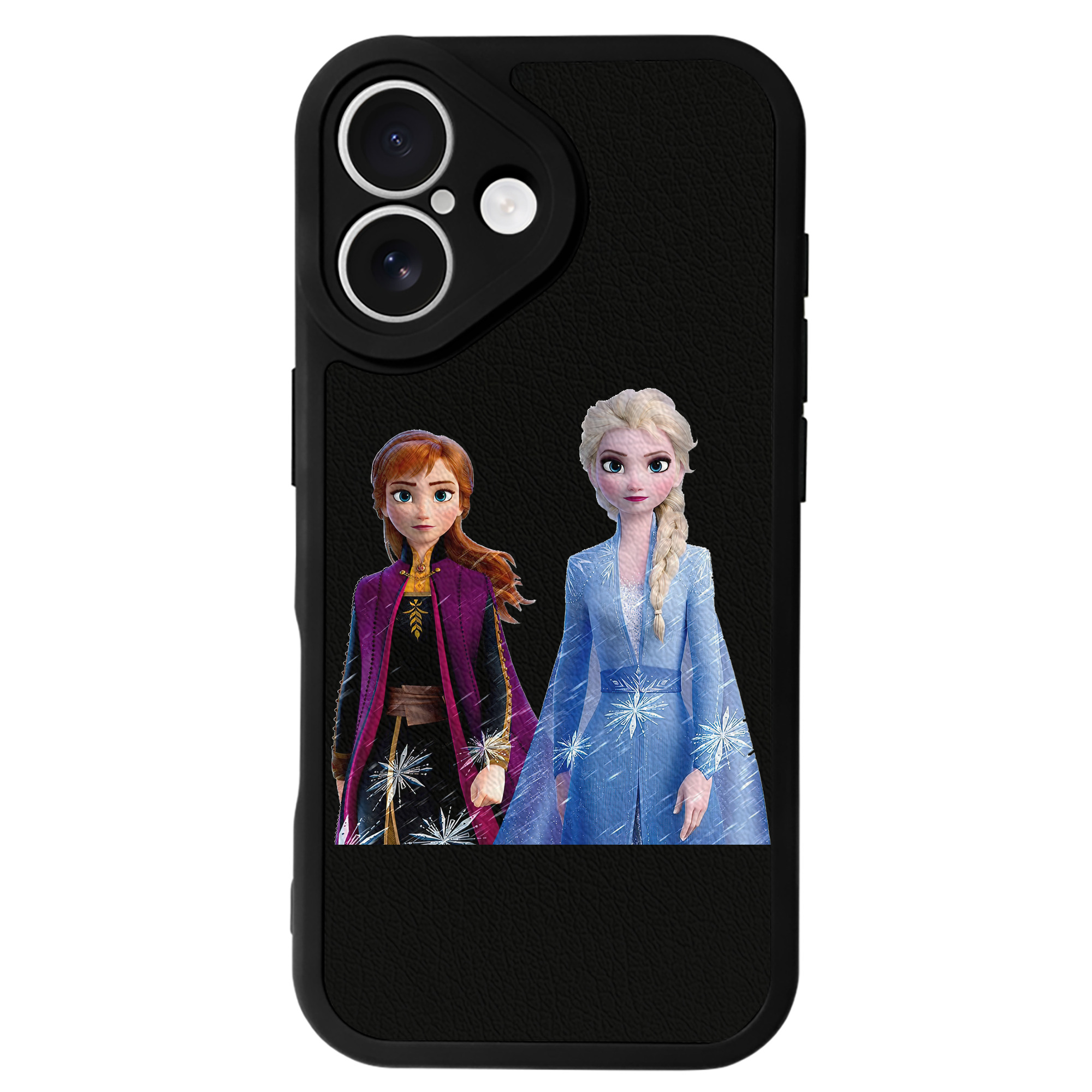 （画像用） アナと雪の女王 アンナ エルサ Frozen Anna Elsa 【iPhone 16シリーズ対応】シリコンスマホケース（レザー調） 材質：シリコン